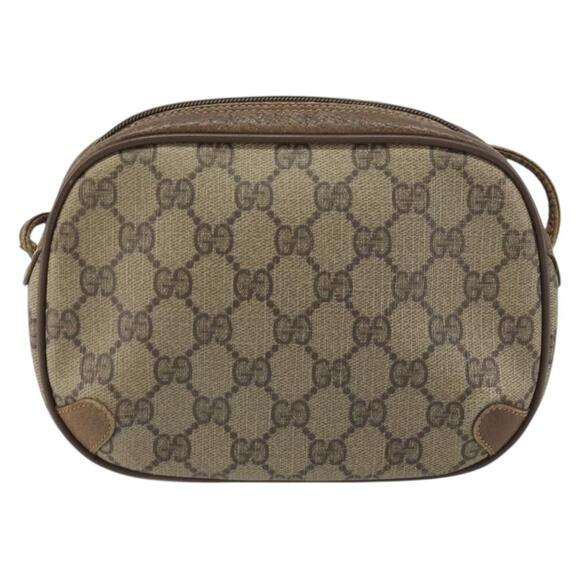 GUCCI GG Supreme Web Sherry Line Bag PVC Beige Gold 89 02 066 Auth 156823 - Picture 2 of 16